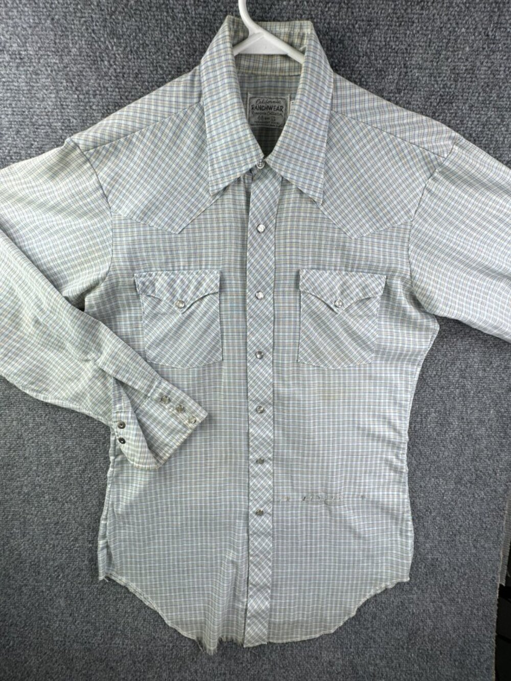 H Bar C California Ranchwear Shirt Men's 15.5 34 Pearl Snap Colorful Check **